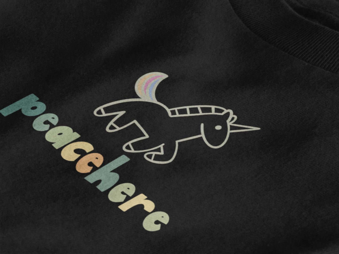 UNICORN TEE BLACK | PEACEHEREx LilBear