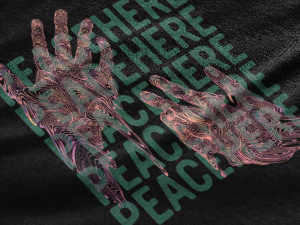 OUT OF YOUR HAND BLACK TEE | PEACEHEREx LilBear