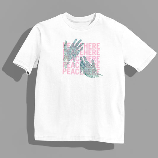 OUT OF YOUR HAND WHITE TEE | PEACEHEREx LilBear